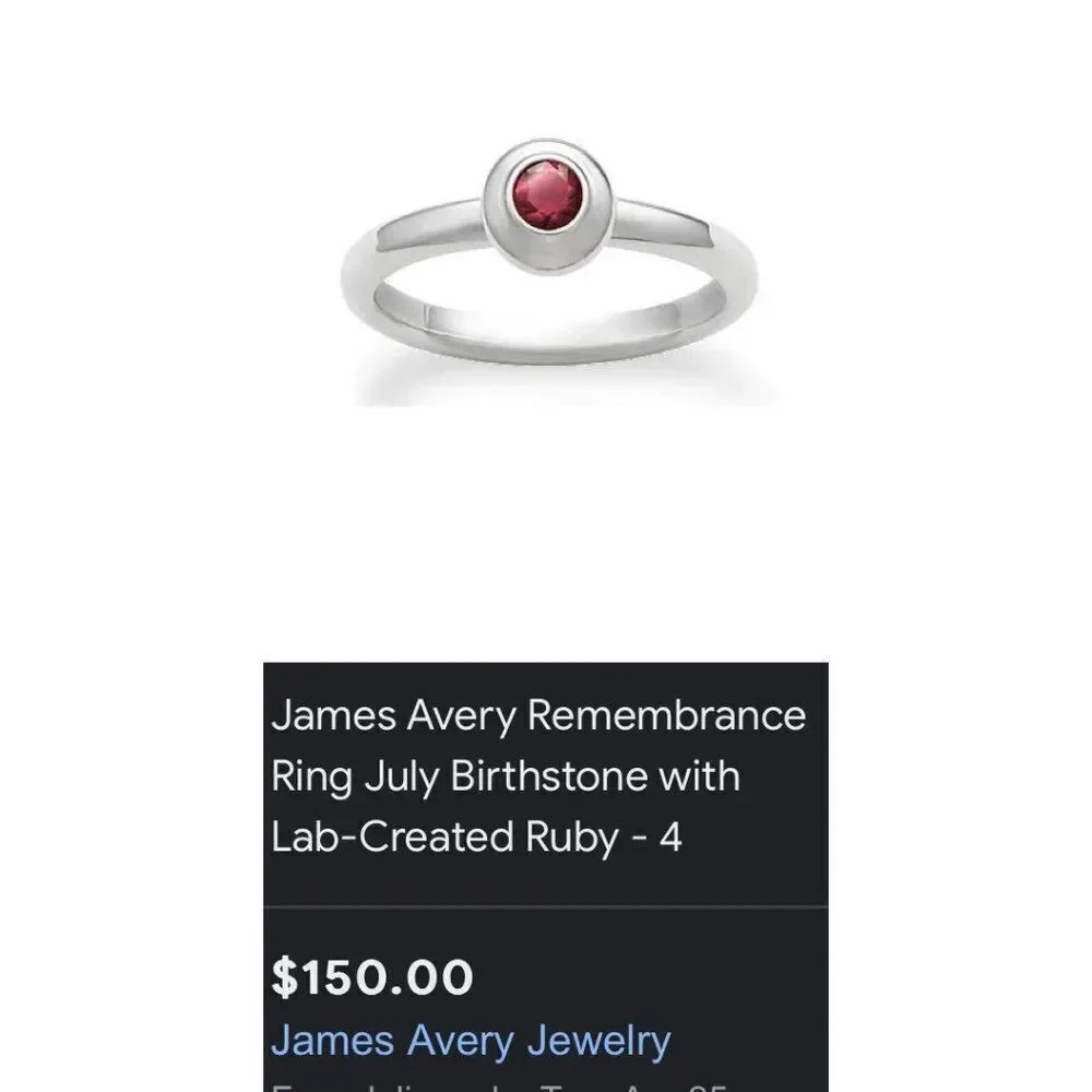 James‎ Avery 925 Remembrance Birthstone Ring